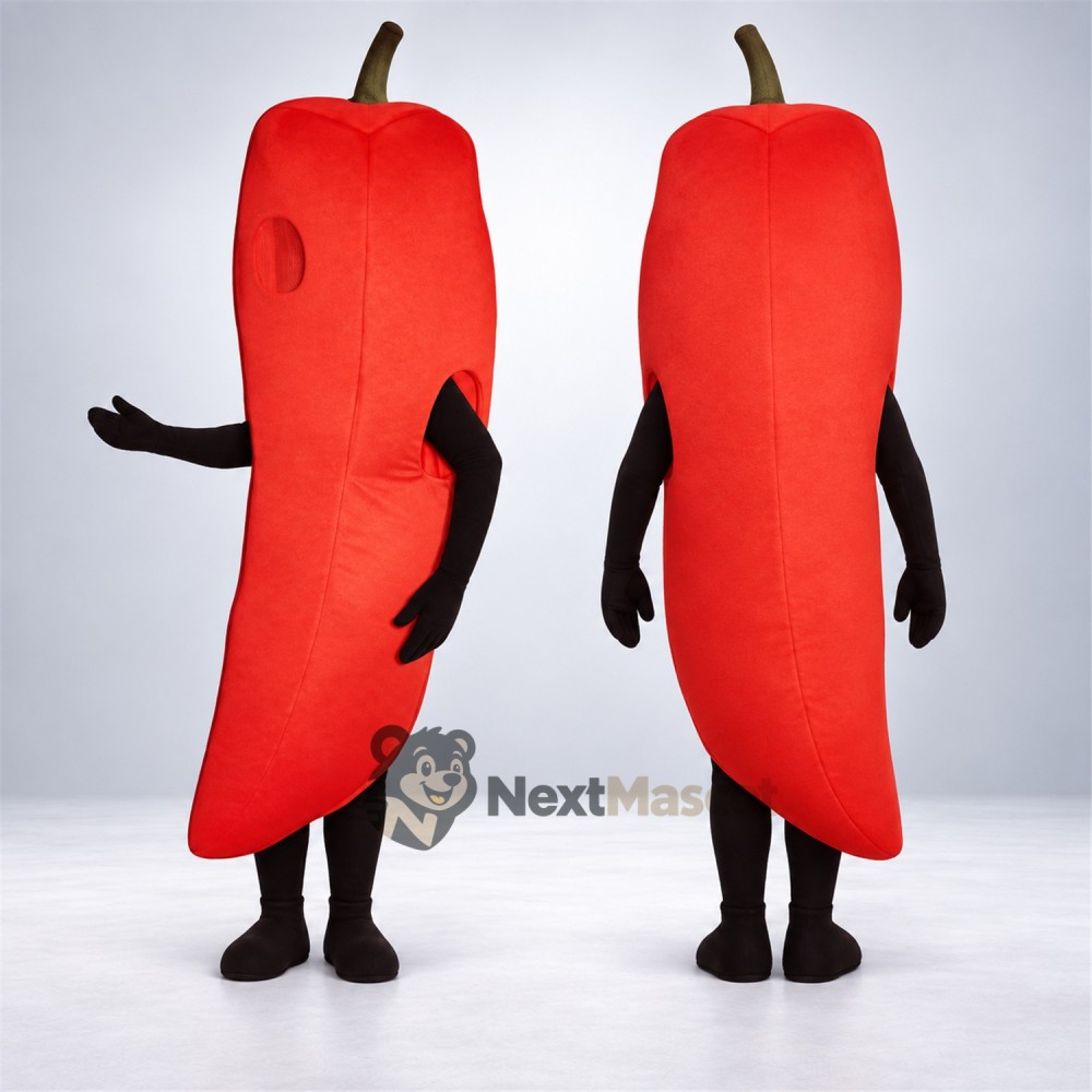 Chili Pepper Mascot Costume - Red for Food Festivals Chili Pepper Mascot Costume - Red for Food Festivals