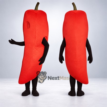 Chili Pepper Mascot Costume - Red for Food Festivals Chili Pepper Mascot Costume - Red for Food Festivals