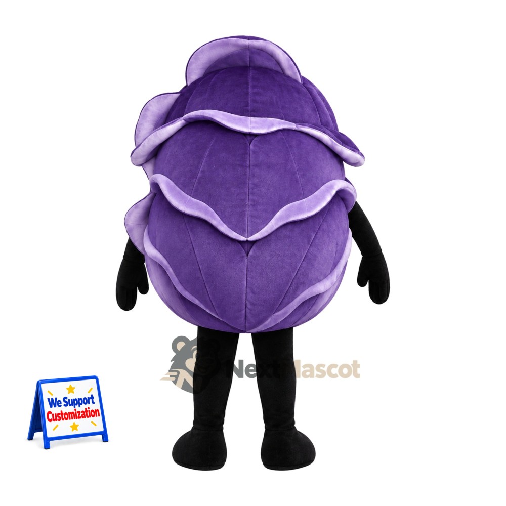 Cabbage Mascot Costume - Purple, Big Smile