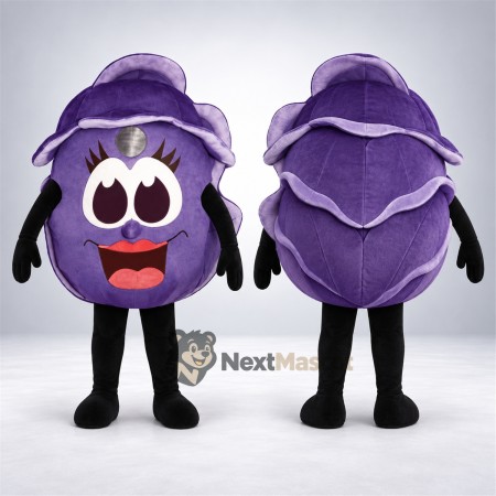Cabbage Mascot Costume - Purple, Big Smile