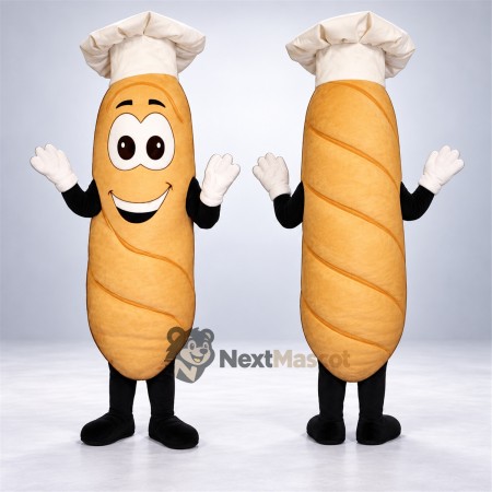 Bread Mascot Costume - Chef Hat and White Gloves Bread Mascot Costume - Chef Hat and White Gloves