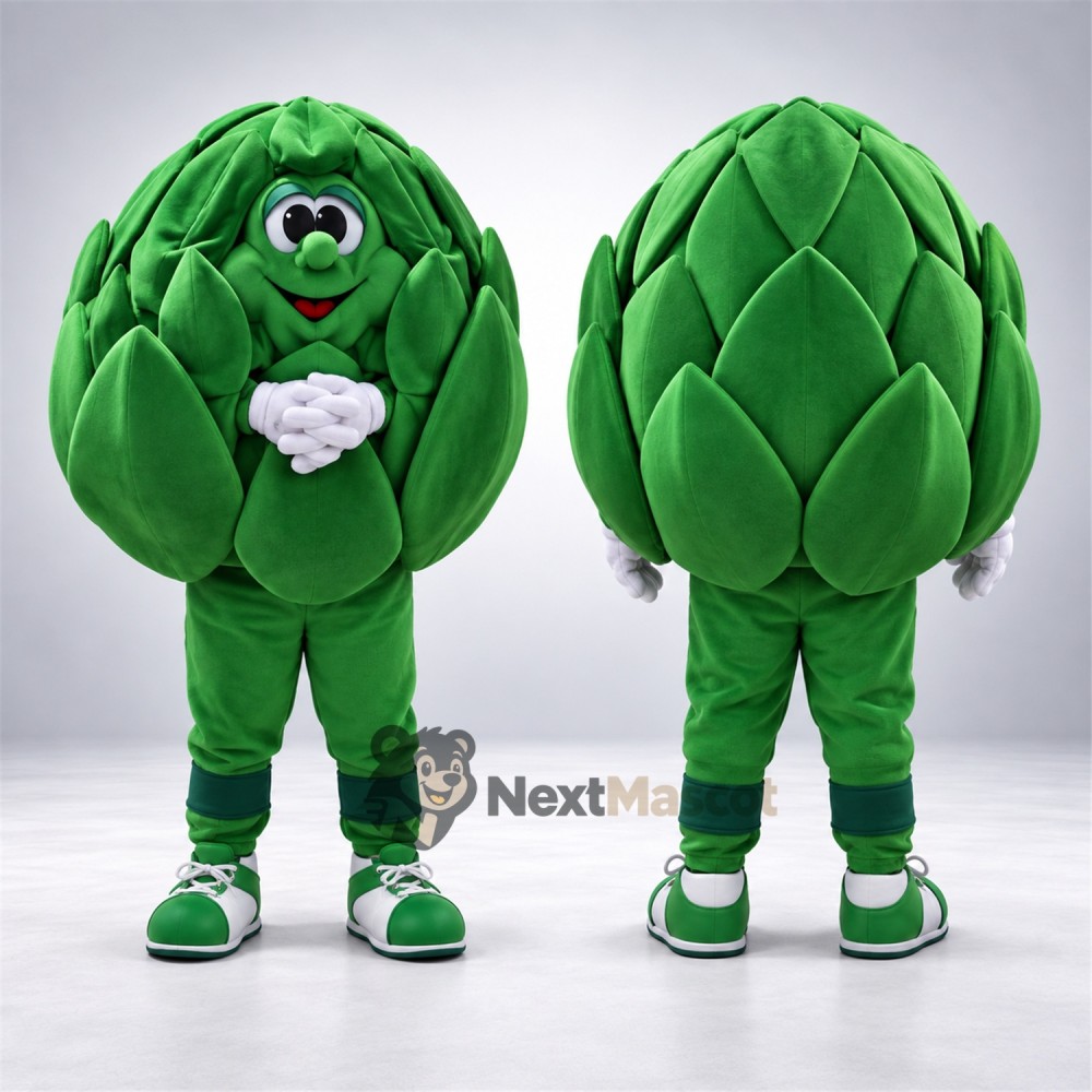 Artichoke Mascot Costume - Green Sneakers