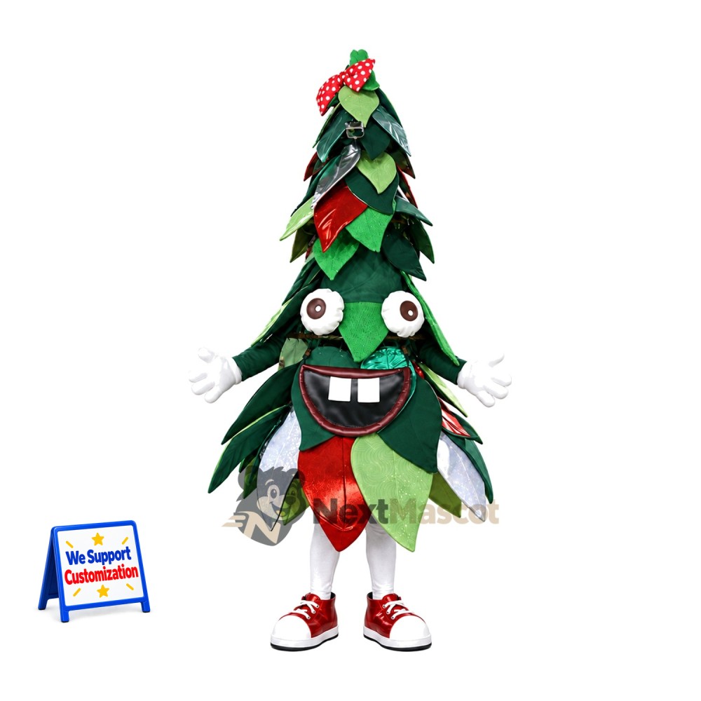 Christmas Tree Mascot Costume - Red Sneakers