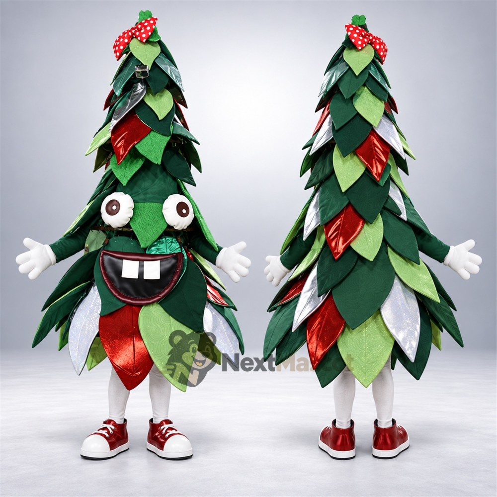 Christmas Tree Mascot Costume - Red Sneakers