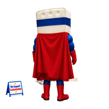 Mattress Mascot Costume - Superhero Style for Parades Mattress Mascot Costume - Superhero Style for Parades