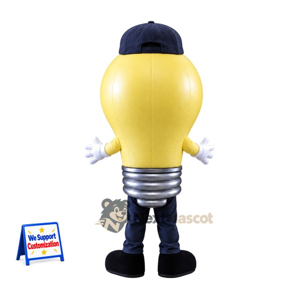 Bulb Mascot Costume - Light, Navy Cap Bulb Mascot Costume - Light, Navy Cap