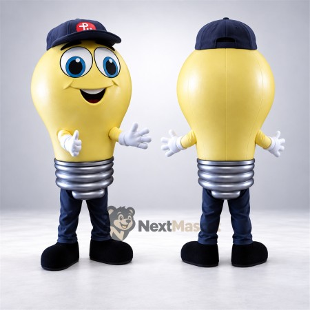 Bulb Mascot Costume - Light, Navy Cap Bulb Mascot Costume - Light, Navy Cap