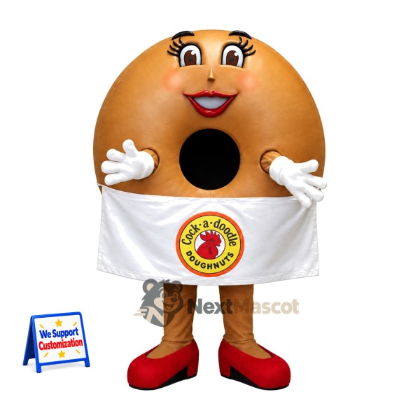 Donut Mascot Costume - White Apron