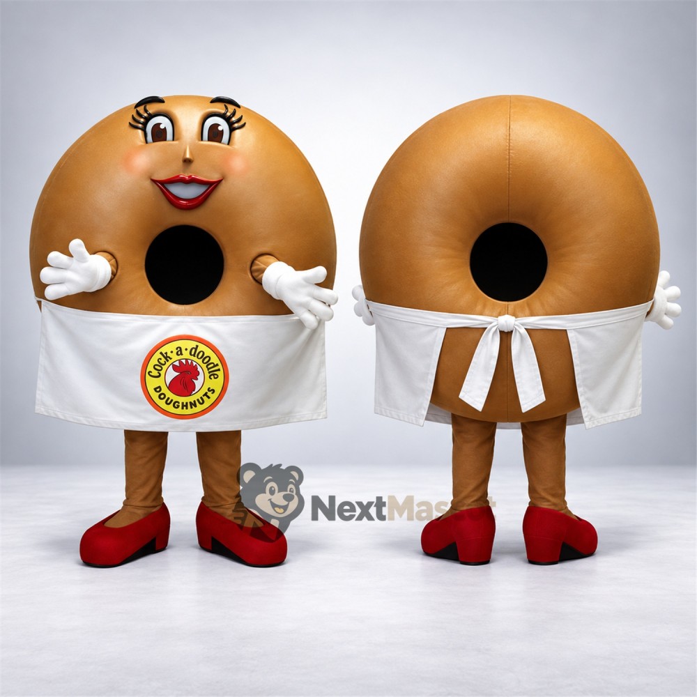 Donut Mascot Costume - White Apron Donut Mascot Costume - White Apron