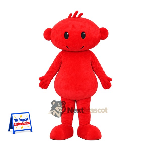 Head Character Mascot Costume - Red, Round