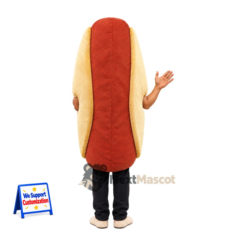 Hot Dog Mascot Costume - Mustard Stripe and Open Face Hot Dog Mascot Costume - Mustard Stripe and Open Face