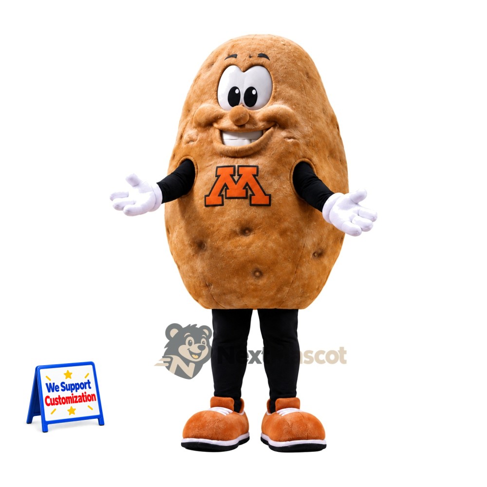 Potato Mascot Costume - White Gloves and Orange Sneakers Potato Mascot Costume - White Gloves and Orange Sneakers