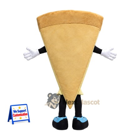 Pizza Slice Mascot Costume - Black Shoes and Colorful Toppings Pizza Slice Mascot Costume - Black Shoes and Colorful Toppings