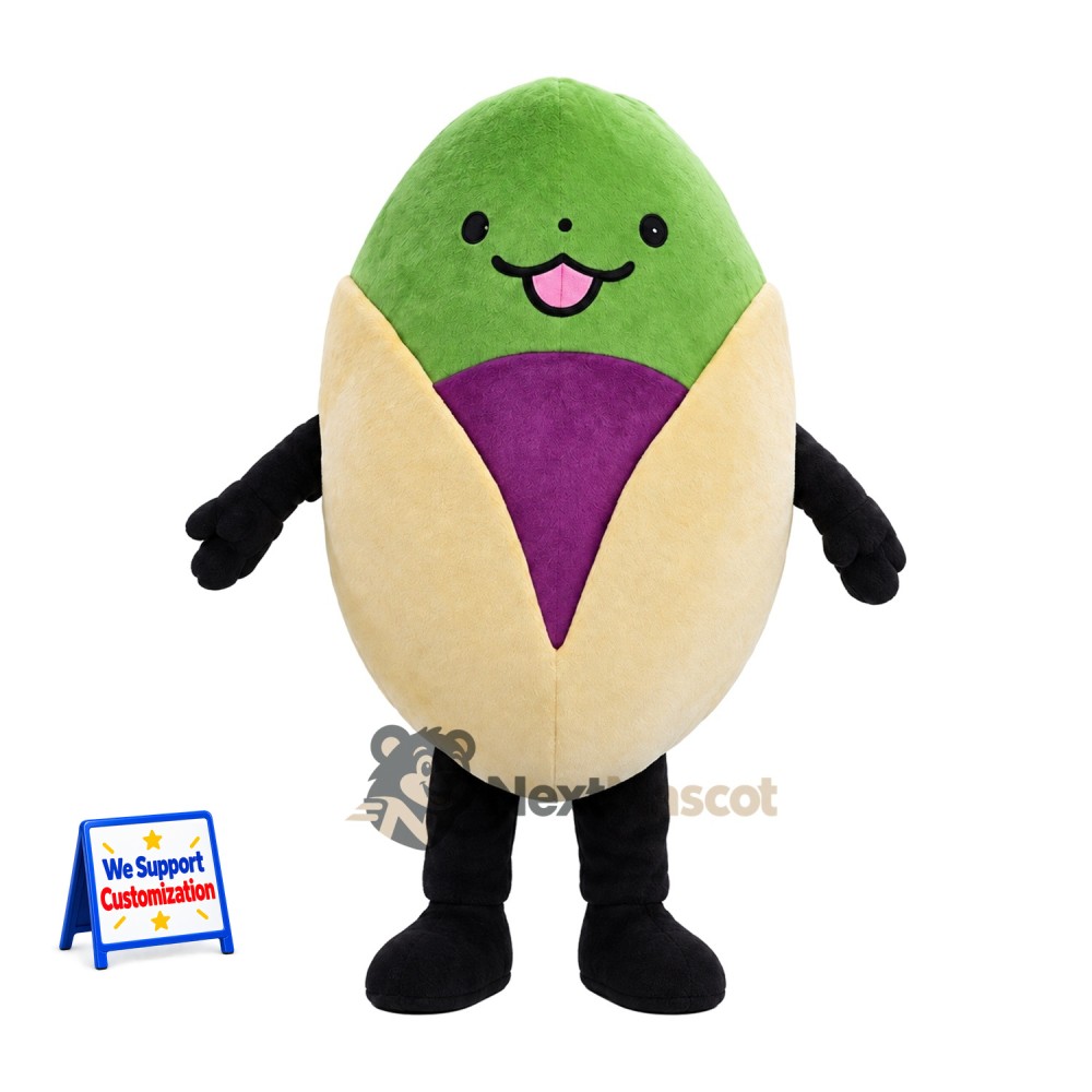 Pistachio Mascot Costume for Food Festivals Pistachio Mascot Costume for Food Festivals