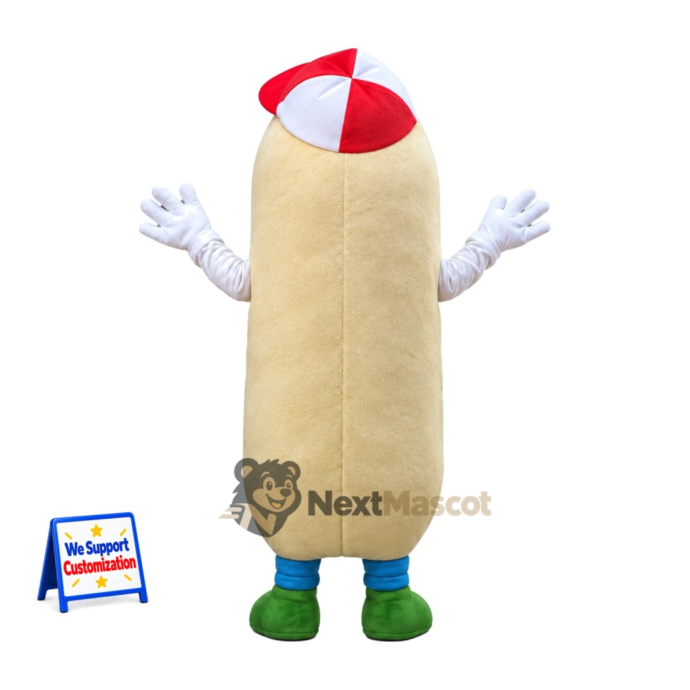 Hot Dog Mascot Costume - Red and White Cap Hot Dog Mascot Costume - Red and White Cap