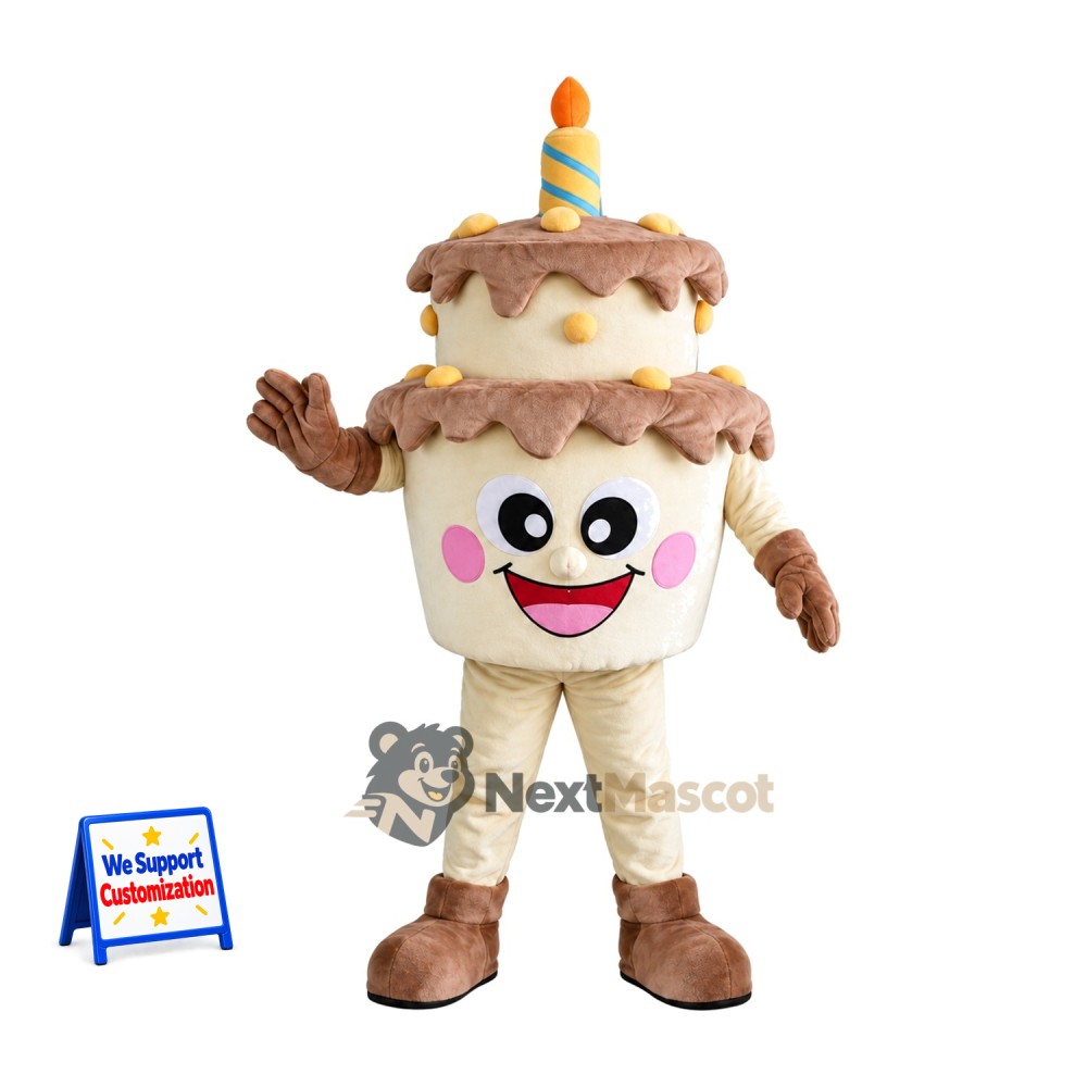 Birthday Cake Mascot Costume - Single Candle Birthday Cake Mascot Costume - Single Candle