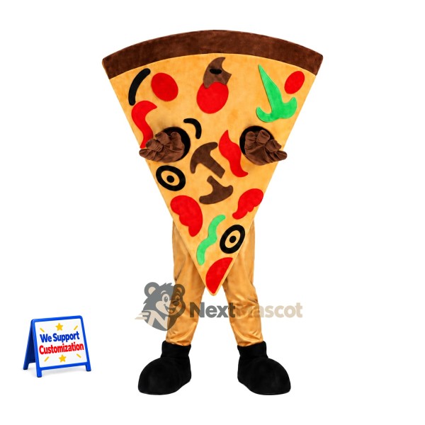 Pizza Slice Mascot Costume - Orange Legs