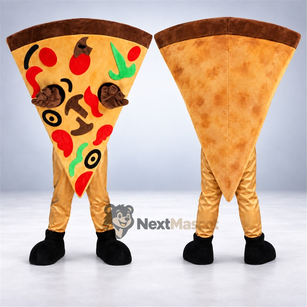 Pizza Slice Mascot Costume - Orange Legs Pizza Slice Mascot Costume - Orange Legs
