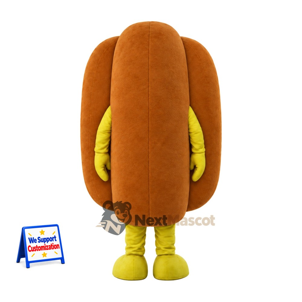 Hot Dog Mascot Costume - Sunglasses and Yellow Gloves