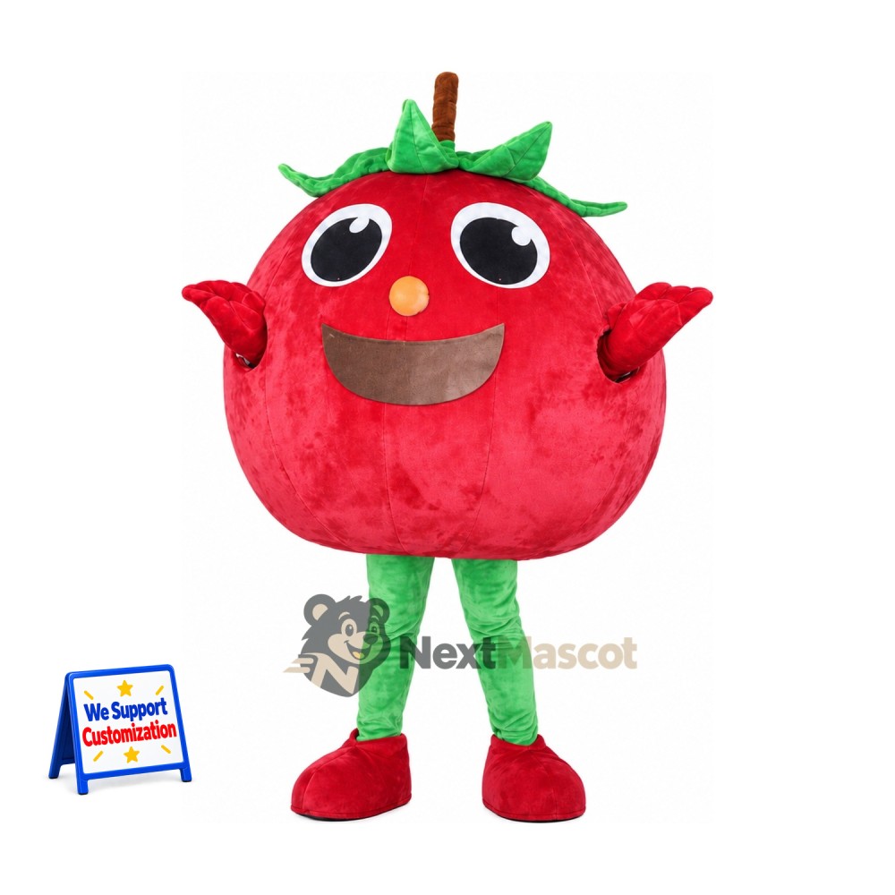 Tomato Mascot Costume - Green Legs and Red Shoes Tomato Mascot Costume - Green Legs and Red Shoes