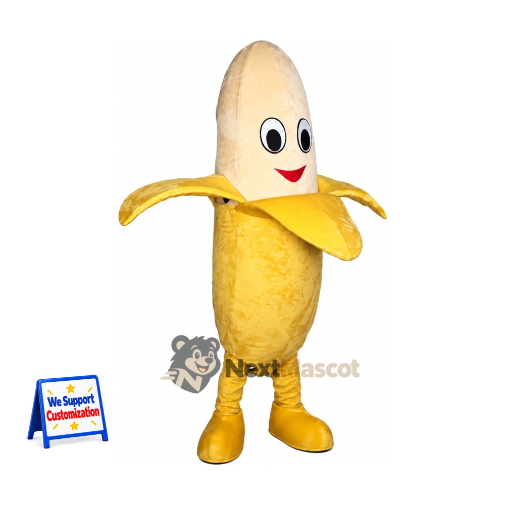 Peeled Banana Mascot Costume for Restaurant Events Peeled Banana Mascot Costume for Restaurant Events