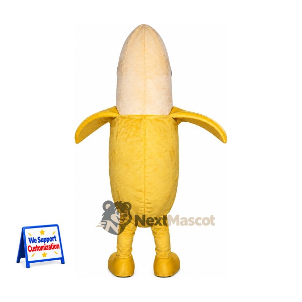 Peeled Banana Mascot Costume for Restaurant Events Peeled Banana Mascot Costume for Restaurant Events