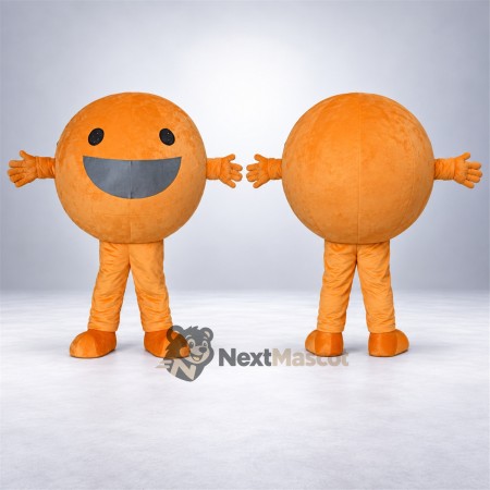 Smiley Face Mascot Costume - Orange, Orange Legs Smiley Face Mascot Costume - Orange, Orange Legs