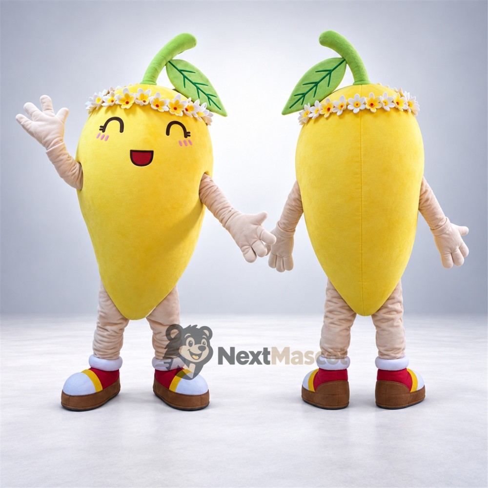 Mango Mascot Costume - Flower Crown Mango Mascot Costume - Flower Crown