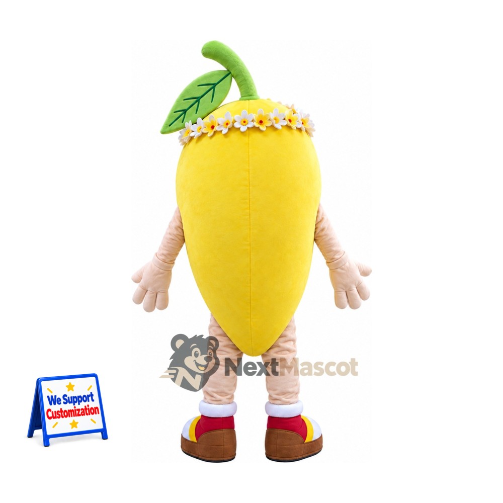 Mango Mascot Costume - Flower Crown Mango Mascot Costume - Flower Crown