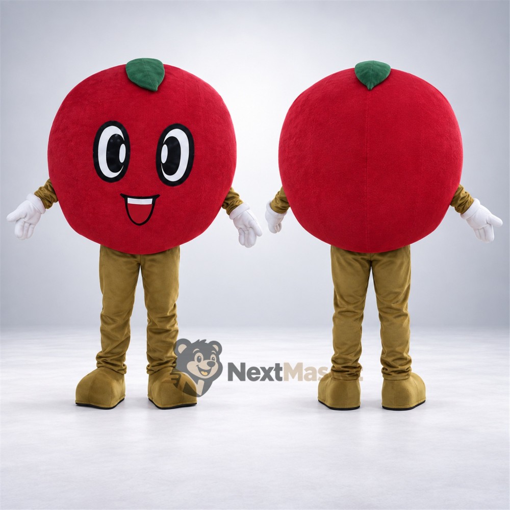 Apple Mascot Costume - Red, Brown Legs Apple Mascot Costume - Red, Brown Legs