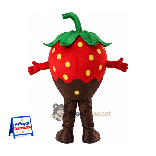 Chocolate Dipped Strawberry Mascot Costume Chocolate Dipped Strawberry Mascot Costume