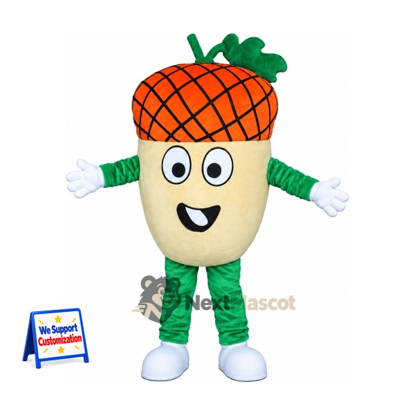 Acorn Mascot Costume - Green Legs and White Shoes