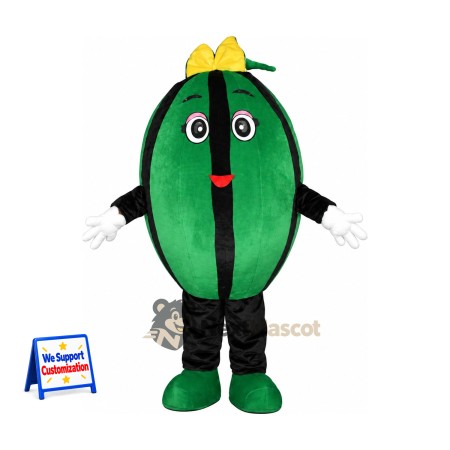 Watermelon Mascot Costume - Yellow Bow Watermelon Mascot Costume - Yellow Bow