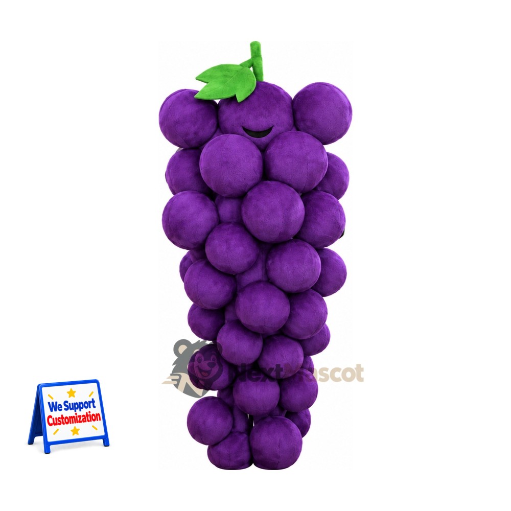 Grapes Mascot Costume - Purple, Purple Shoes Grapes Mascot Costume - Purple, Purple Shoes