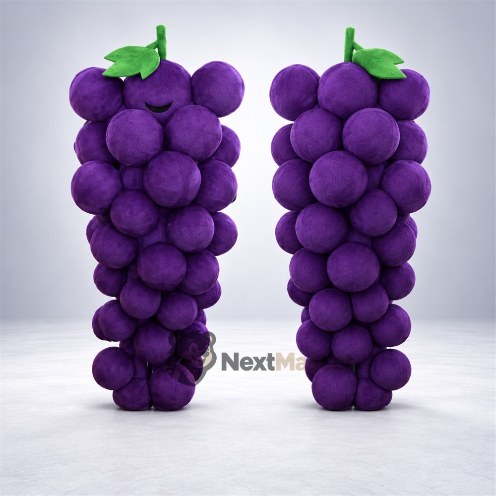 Grapes Mascot Costume - Purple, Purple Shoes Grapes Mascot Costume - Purple, Purple Shoes