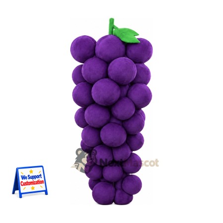 Grapes Mascot Costume - Purple, Purple Shoes Grapes Mascot Costume - Purple, Purple Shoes