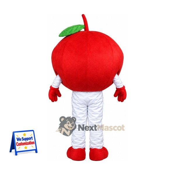 Apple Mascot Costume - Red, White Pants and Round Eyes
