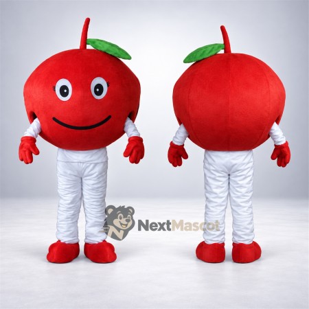 Apple Mascot Costume - Red, White Pants and Round Eyes Apple Mascot Costume - Red, White Pants and Round Eyes