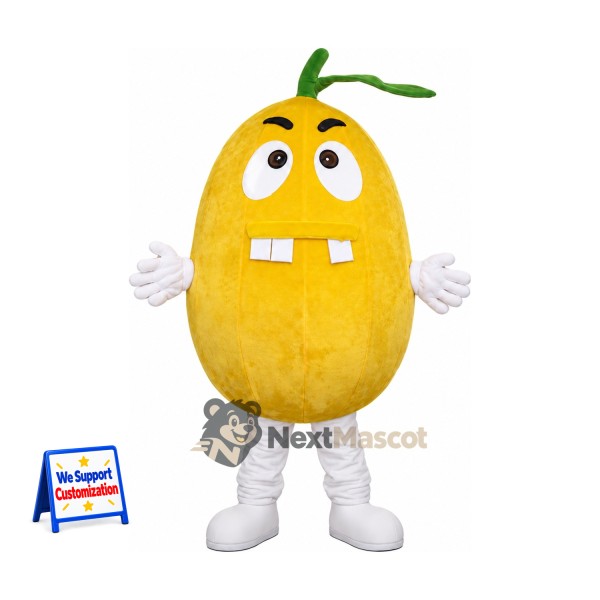 Melon Mascot Costume - Yellow, Two Front Teeth