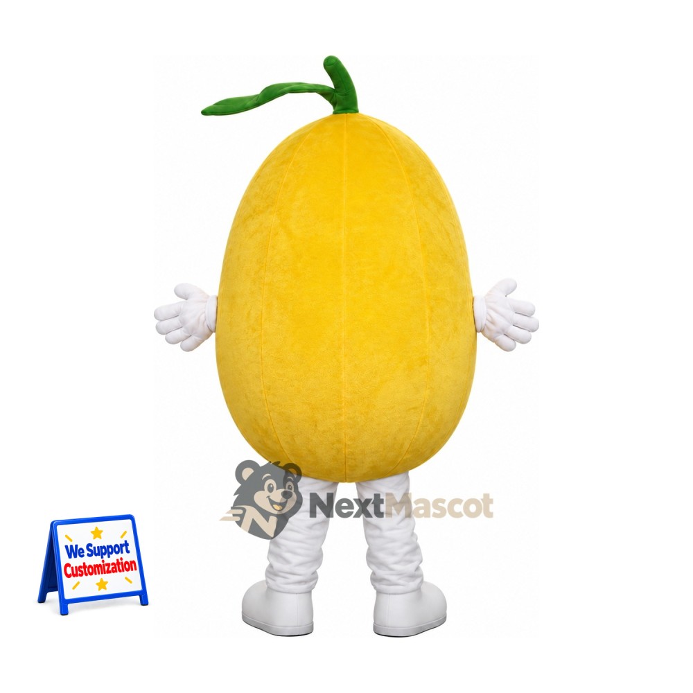 Melon Mascot Costume - Yellow, Two Front Teeth Melon Mascot Costume - Yellow, Two Front Teeth