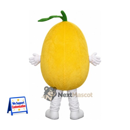Melon Mascot Costume - Yellow, Two Front Teeth Melon Mascot Costume - Yellow, Two Front Teeth