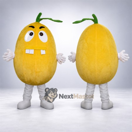 Melon Mascot Costume - Yellow, Two Front Teeth Melon Mascot Costume - Yellow, Two Front Teeth