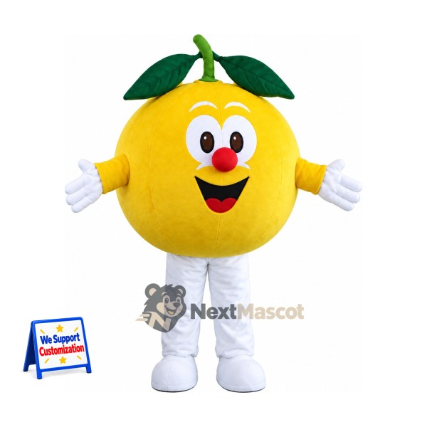 Lemon Mascot Costume - Open Smile and White Pants