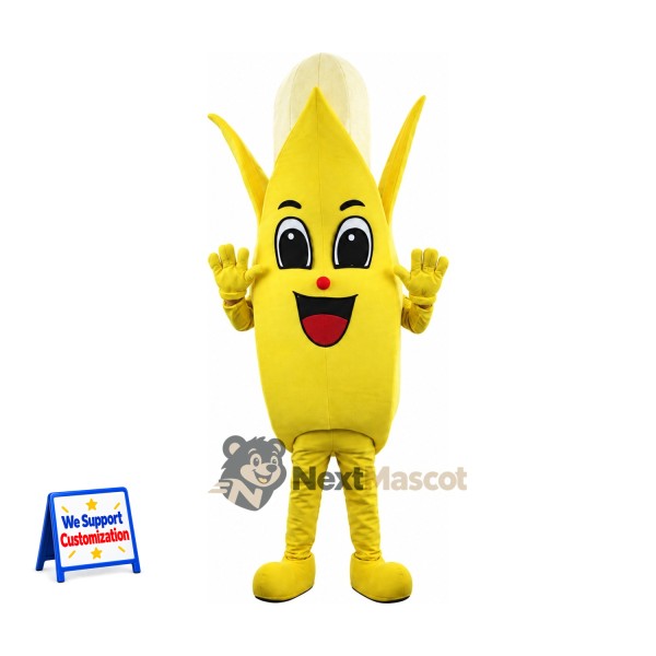 Peeled Banana Mascot Costume - Yellow Shoes