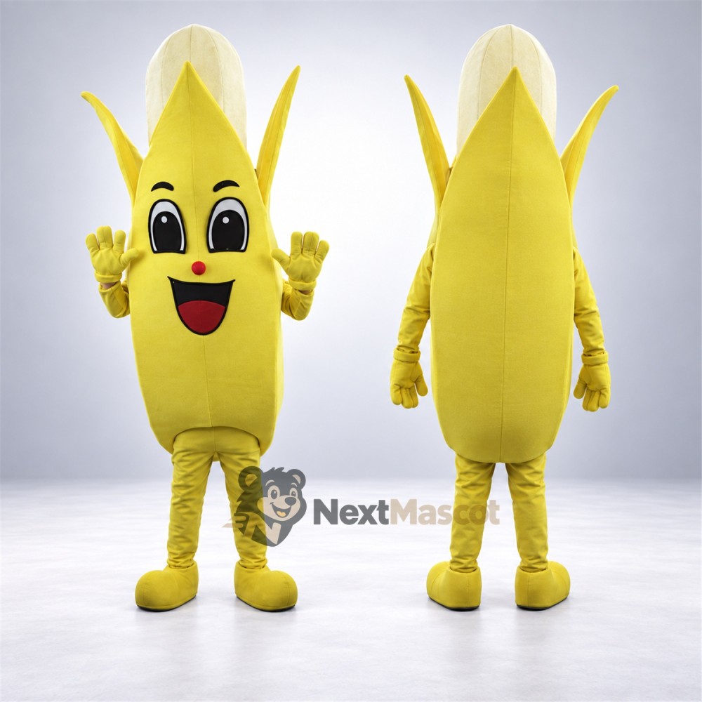 Peeled Banana Mascot Costume - Yellow Shoes Peeled Banana Mascot Costume - Yellow Shoes