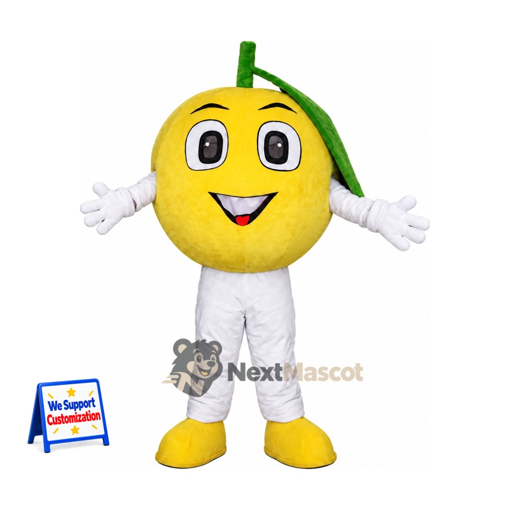 Lemon Mascot Costume - Blue Eyes and White Pants Lemon Mascot Costume - Blue Eyes and White Pants