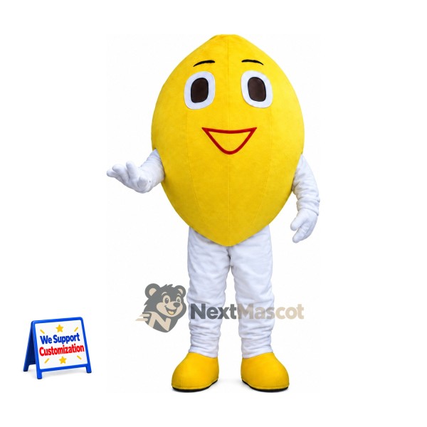 Lemon Mascot Costume - Brown Eyes and White Pants