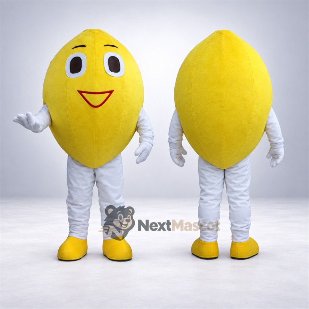Lemon Mascot Costume - Brown Eyes and White Pants