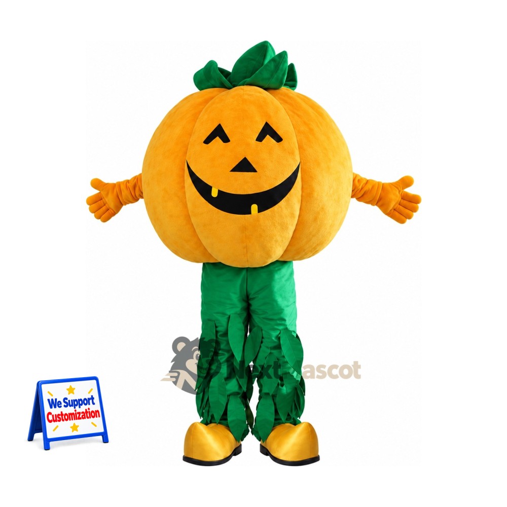 Jack O Lantern Mascot Costume - Green Leaf Pants for Parades Jack O Lantern Mascot Costume - Green Leaf Pants for Parades