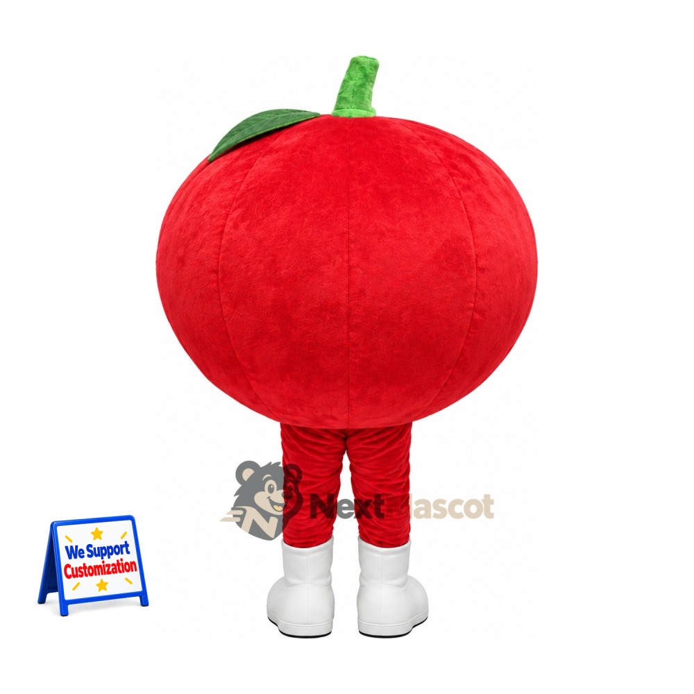 Apple Mascot Costume - Red, White Shoes and Eyelashes Apple Mascot Costume - Red, White Shoes and Eyelashes